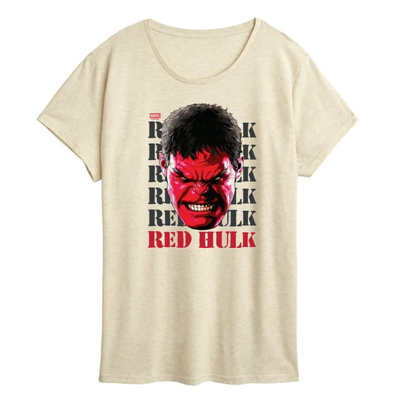 Marvel - Big Red Hulk Face - Women's Short Sleeve Graphic T-Shirt