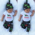 thumbnail image 1 of 3PCS Set Newborn Baby Girls Boy Tops Romper +Long Pants Hat Outfits Clothes Set, 1 of 5