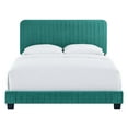 thumbnail image 6 of Modway Celine Channel Tufted Performance Velvet Queen Platform Bed in Teal, 6 of 8