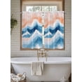 thumbnail image 6 of Orange Navy Blue Ombre Tier Curtains 45 Inches Long, Abstract Beach Waves Gradient Window Treatment Curtain Drapes, Small Curtain Drapes for Bathroom Laundry Room, 27.5"x45", 2 Panels, 6 of 7