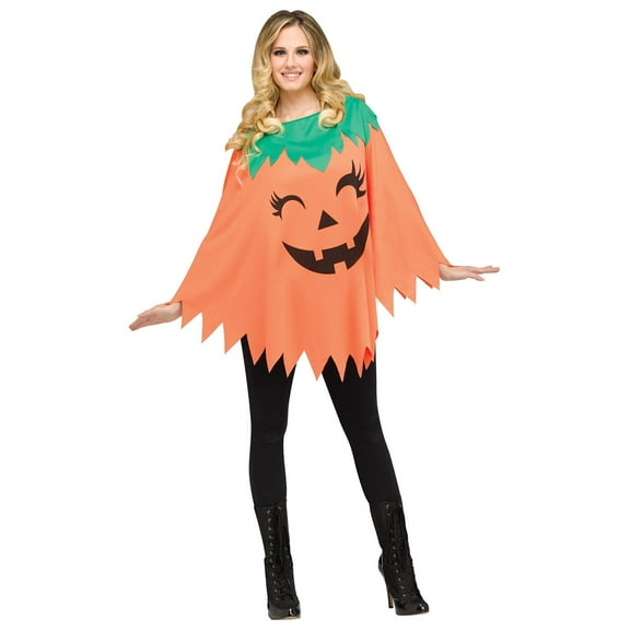 Women's Pumpkin Poncho Costume
