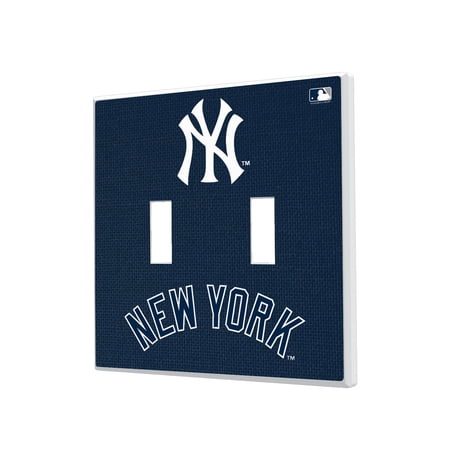 New York Yankees Solid Design Double Toggle Light Switch Plate