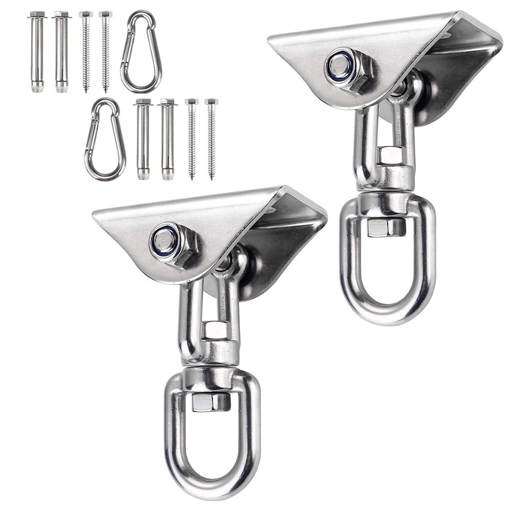 Hanging Kits Hammock Chair Hardware Swing Hooks with a Stainless Steel Chain Punching Bags Hanging Pilates Heavy Duty Indoor Outdoor 