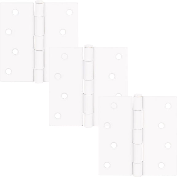Stone Harbor Hardware 4" Door Hinges, Square Corner, White, 3-Pack