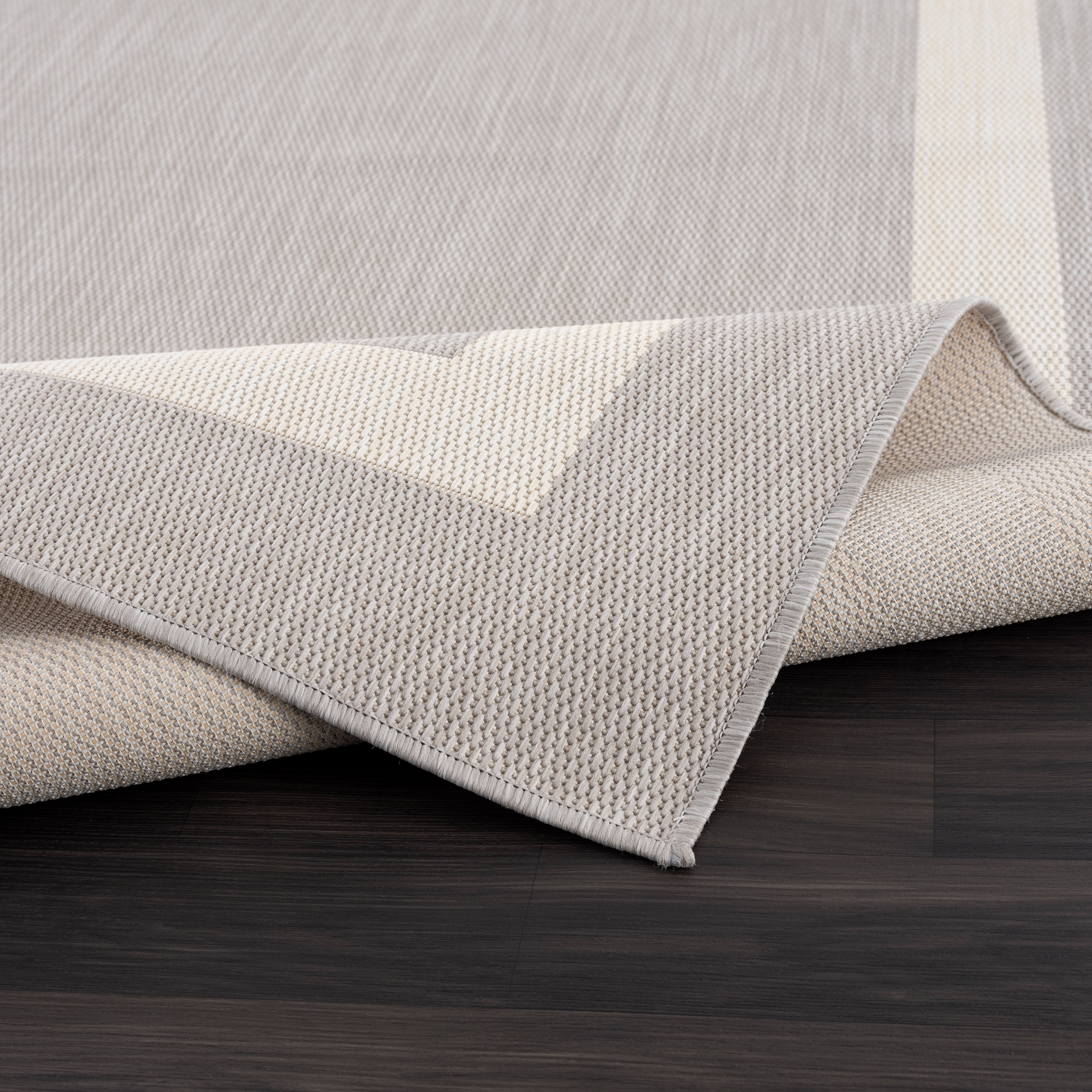 CAMILSON Bordered Washable Indoor Outdoor Area Rug Grey 10 x 14