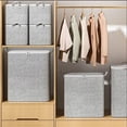 thumbnail image 3 of Bolsas de almacenamiento Bixock en liquidación, bolsa de almacenamiento de tela no tejida con cremallera, cesta para guardar colchas, bolsa de viaje de gran capacidad para guardar ropa, gris, 216,6 l, 3 of 5