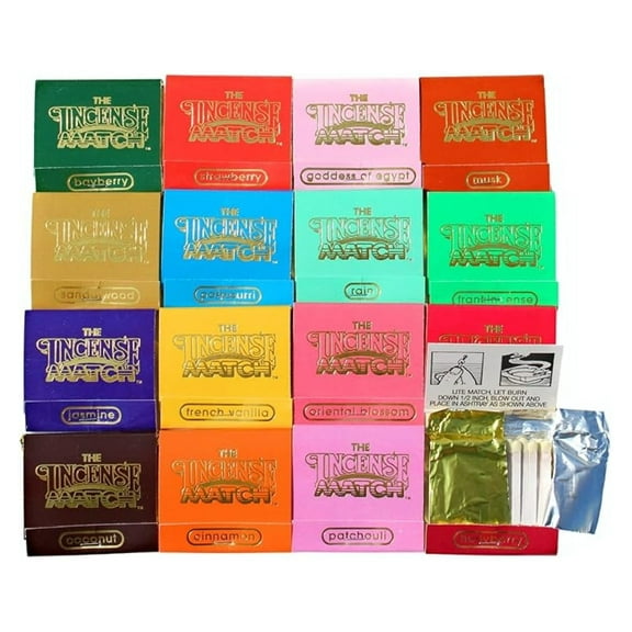 Incense Matches Variety Pack - Scented Bathroom Matches (16 Pack) - Odor Eliminating, Long Burn Time - 480 Strikes - Made in USA