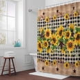 thumbnail image 6 of Country Star Sunflower Shower Curtain for Bathroom Decor, Vintage Flowers Waterproof Fabric Shower Curtain, 36"x72" Set with 12 Hooks, 6 of 9