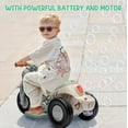 thumbnail image 3 of Lumiparty 6V Bubble Motorcycle Ride on Toy Car for Kids, with Music, LED Headlights, Forward/Reserve, Pedal, 3 Wheels Ride on Motorbike for Kids 3-8, Beige, 3 of 7