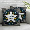 thumbnail image 3 of Creowell Quote Throw Pillow Cover  I Am Strong and Fast Decorative Square Pillow Case for Home Bedroom Living Room Cushion Cover White, 3 of 5