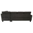 thumbnail image 4 of Hommoo Flannel L Shaped Sectional Couch and Sofa Set, Modern Living Room Furniture Set, Right Side, Dark Brown, 4 of 8