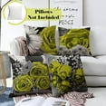 thumbnail image 2 of Chartreuse Green Throw Pillow Covers 18x18 Set of 4 Black Gray Grass Green Rose Decorative Throw Pillow Covers for Living Room Bed Flower Linen Pillow Cases Spring Summer, 2 of 6