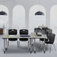 thumbnail image 2 of Regency Kee 60 x 24 in. Adjustable Classroom Table- Maple & 2 Andy 18 in. Stack Chairs- Black & Grey Base, 2 of 7