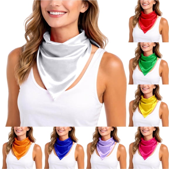 UJNDER Womens Soft Silk-like Square Shawl Scarf with Lightweight Drape and Subtle Shine for Daily Elegant Wear Neck Scarf for Women,01_White,One Size