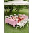 thumbnail image 3 of Outdoor Tablecloth with Umbrella Hole and Zipper, Merry Christmas Rectangle Table Cloth 54x80 Inch Waterproof Tablecloth, Pink Winter Xmas Hat Deer Snowflake Picnic Table Cover for Patio Camping, 3 of 7