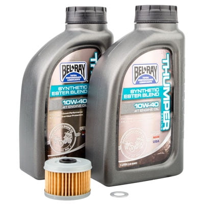 Oil Change Kit With Bel-Ray Thumper Synthetic Blend 10W-40 For Honda