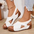 thumbnail image 6 of SZJXBUY Wedge Sandals for Women 2026 Casual Summer Beach Open-Toe Flat Sandals with Dress-Friendly Straps Non-Slip Low Heel Footwear Shoes White,37, 6 of 6