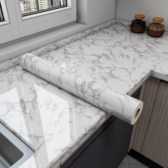 Marble Peel & Stick Premium Wallpaper - Waterproof PVC Self-Adhesive Wallpaper Wall Sticker for Kitchen Backsplash, Bathroom, Countertop And Furniture | Easy to Remove for DIY Home Decor, Suitable
