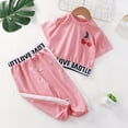 thumbnail image 1 of Kids 2 Pieces Outfits Cropped T Shirt and Long Pants Tracksuits Set Sportwear For Girls, 1 of 4