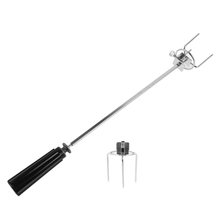OUNONA Bbq Skewers Rotisserie Barbecue Fork 38.50X2.60X2.60CM Silver