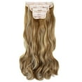 thumbnail image 2 of 4Pcs Curly Weave Clip in Hair Extensions, Hair Pieces with 11 Clips, 24 inch Wavy Hairpieces for Women Beauty and Fashion- Ash Blonde Mix Bleach Blonde 280g Per Set, 2 of 6