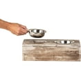thumbnail image 6 of Huntley Pet Elevated Dog and Cat Double Bowl Feeder Stainless Steel Bowls (Berjen, Small), 6 of 14