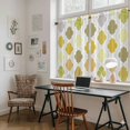 thumbnail image 5 of Yellow Orange Moroccan Kitchen Curtains 45 Inch Length, Vintage Boho Geometric Pattern Gray Tiers Curtains for Bathroom Bedroom Cafe, Light Filtering Small Window Treatment Drapes 2 Panels 42"Wx45"L, 5 of 8