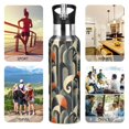 thumbnail image 7 of Yayeee 20oz Insulated Water Bottle Double Wall Stainless Steel with Flip Straw Lid, Art Leaves Pattern, 7 of 7