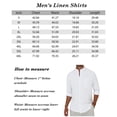 thumbnail image 5 of sogami Men's Long Sleeve Cotton Linen Shirts Standing Collar Button Down Shirt, 5 of 8