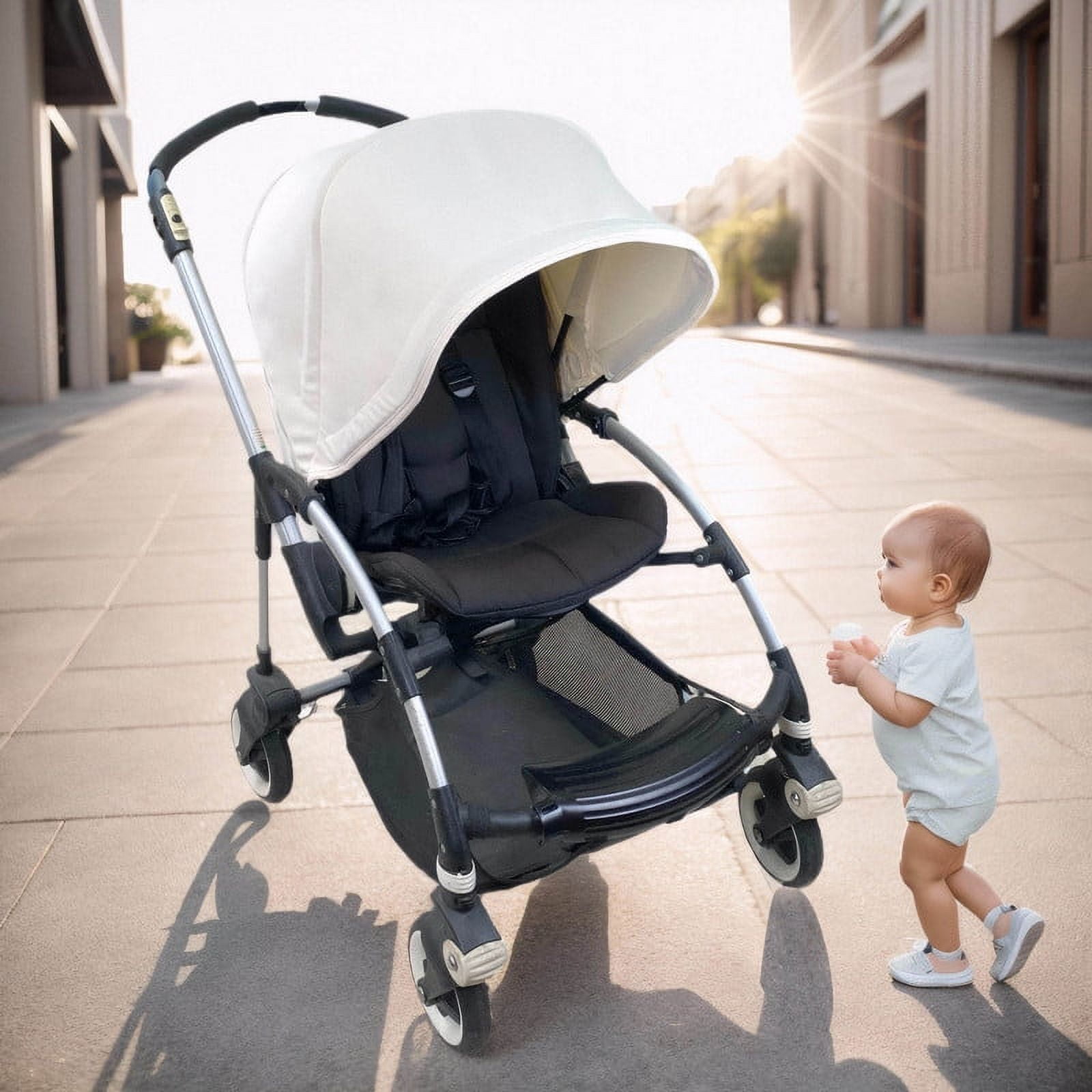Baby Stroller Sun Shade Awning Canopy And Seat Cushion For Bugaboo Bee6 Bee5 Bee3 UV Proof Pram Cover Baby Stroller Accessories