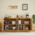 thumbnail image 5 of Semiocthome 59" Sideboard, Curved Contour Storage Cabinet, 4-Doors, Natural, 5 of 7