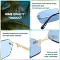 thumbnail image 5 of FEISEDY Retro Small Narrow Rimless Sunglasses Clear Eyewear Vintage Rectangle Sunglasses for Women Men B2643, 5 of 12