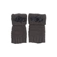 thumbnail image 1 of Poignets de Bottes d'Hiver pour Femmes avec Pièce Florale - Gris, 1 of 2