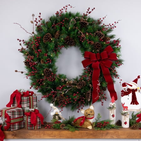 Northlight 48 Prelit Royal Oregon Pine Artificial Christmas Wreath - Clear Lights