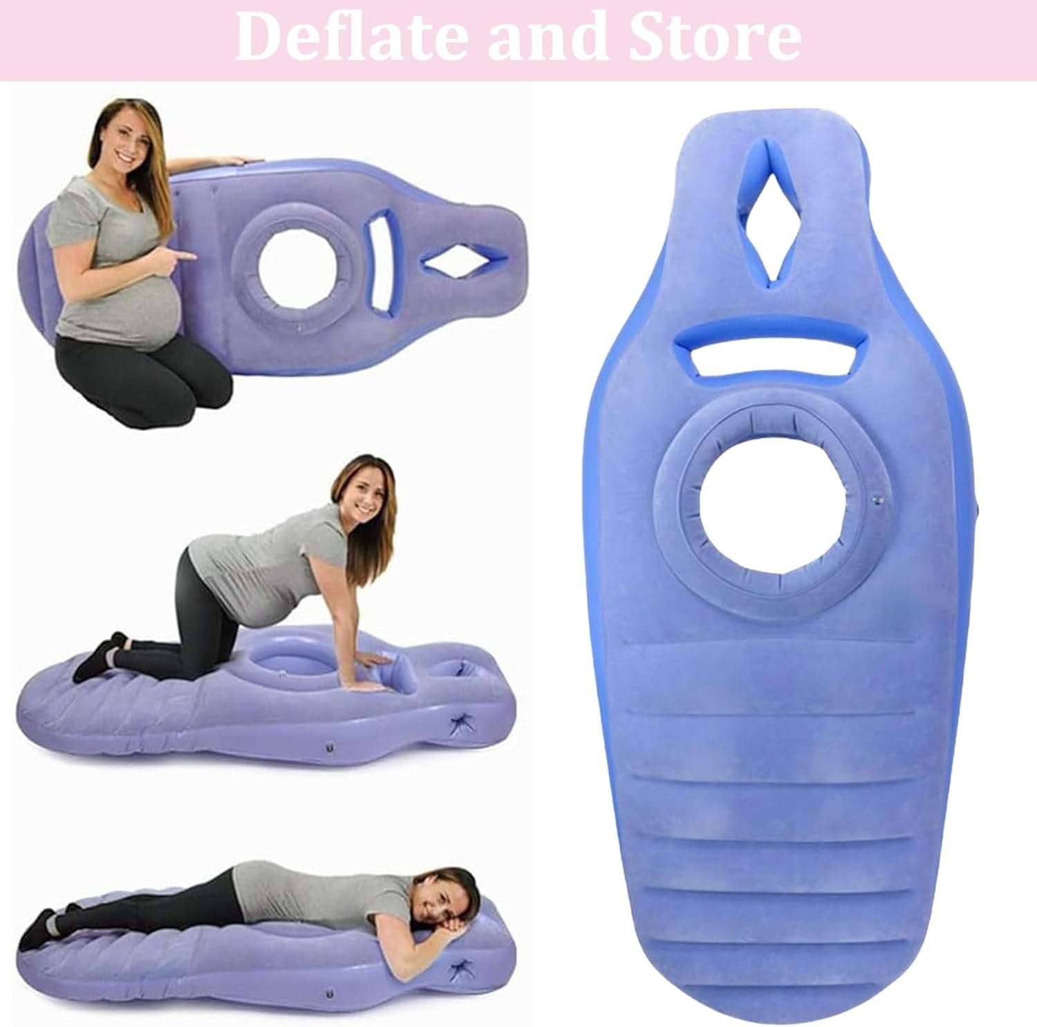 Tummynest Pregnancy Mattress, Inflatable Pregnancy Pillow with Hole, Adjustable Portable Inflatable Pregnancy Pillow, Full Body Maternity Airbed with Hole for Stomach & Side (Pink)