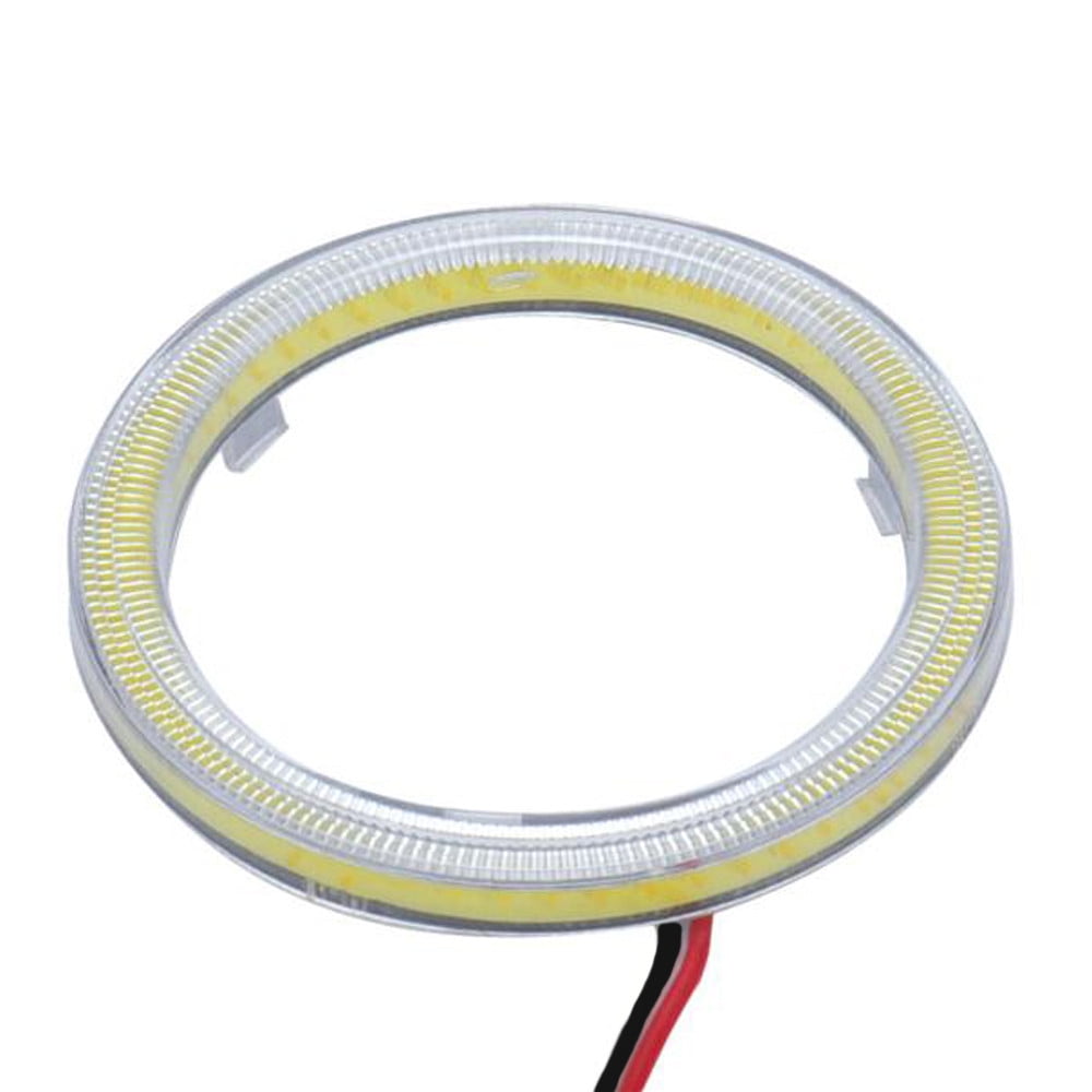1Pair White 70MM COB LED Angel Eyes Headlight Halo Ring Warning Lamps with Cover