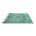 thumbnail image 2 of Ahgly Company Machine Washable Indoor Square Persian Turquoise Blue Traditional Area Rugs, 6' Square, 2 of 4
