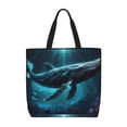 thumbnail image 1 of Fotbe Vintage Blue Pattern Whale Bolsa Tote con Estampado para Mujer, Bolsos con Cremallera, Bolsa de Hombro Casual de Gran Capacidad con Bolsillos Internos, 1 of 7