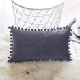 thumbnail image 3 of Throw Pillow Cover Velvet: 2PCS Pompom Pillow Case Cushion Cover Home Decoration, 3 of 7