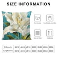 thumbnail image 5 of JEUXUS Short Plush Throw Pillow Cover White Lily Floral Print Abstract Flower Plant White, 5 of 5