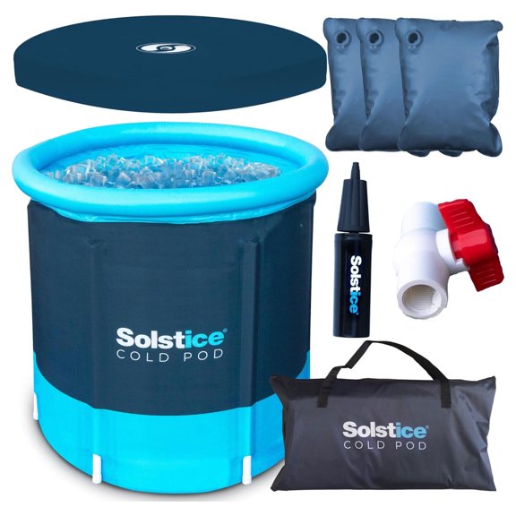 Solstice Cold Pod Plunge 84.5 Gal Ice Bath Tub with Large Lid & Carry Bag
