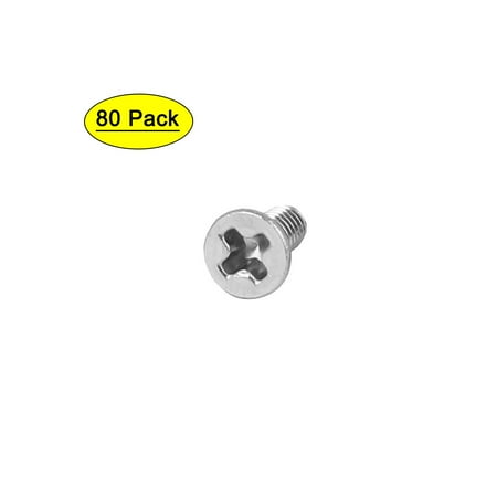 80 Pcs M2x5mm 316 Stainless Steel Flat Head Machine Screws Fasteners