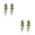 thumbnail image 4 of Yuarrent 2 plantas artificiales para colgar en la pared, elegantes hojas anchas de bajo mantenimiento para colgar en ratán. Type2 NO2, 4 of 6