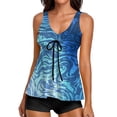 thumbnail image 1 of Tankini Swimsuits for Women Two Piece Print Tank Top With Boyshorts Tummy Control Swimming Bathing Suits, 1 of 5