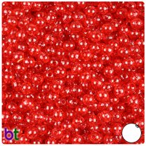 BeadTin Ruby Sparkle 5mm Round Plastic Beads (700pcs)