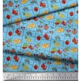 thumbnail image 2 of Soimoi Poly Georgette Fabric Mix Fruits Printed Craft Fabric by The Yard 52 Inch Wide, 2 of 3