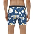 thumbnail image 2 of Men's Boxer Briefs, cute winter bear Soft and Breathable Mens Underwear Boxer Briefs With Widen Waist, 2 of 5