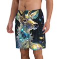 thumbnail image 2 of Zufioo Colorful Stained Glass Deer for Men's Casual Beach Shorts, Sports Fitness Quick-drying Drawstring Shorts with Pockets for Home Wear-XX-Large, 2 of 6