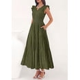 thumbnail image 4 of PRETTYGARDEN Womens Boho Maxi Dresses Summer Floral Lace Eyelet V Neck Spring Wedding Guest Dress Beach Vacation Clothes, 4 of 8