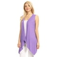 thumbnail image 3 of Made by Johnny Women's Lightweight Sleeveless Draped Open Cardigan XXL LILAC, 3 of 6